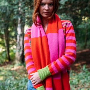 Eribe Bowden Colour Block Stole - Bubblegum