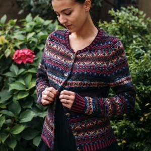 Eribe Westray Fairisle Cardigan Elderberry