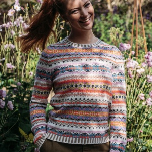 Eribe Kinross Fairisle Jumper in Coral