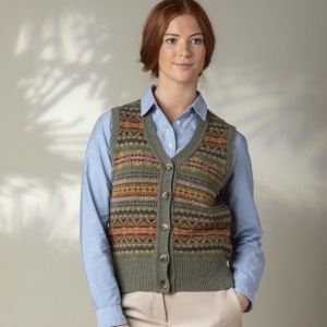 Eribe Kinross Fairisle Waistcoat in Agate