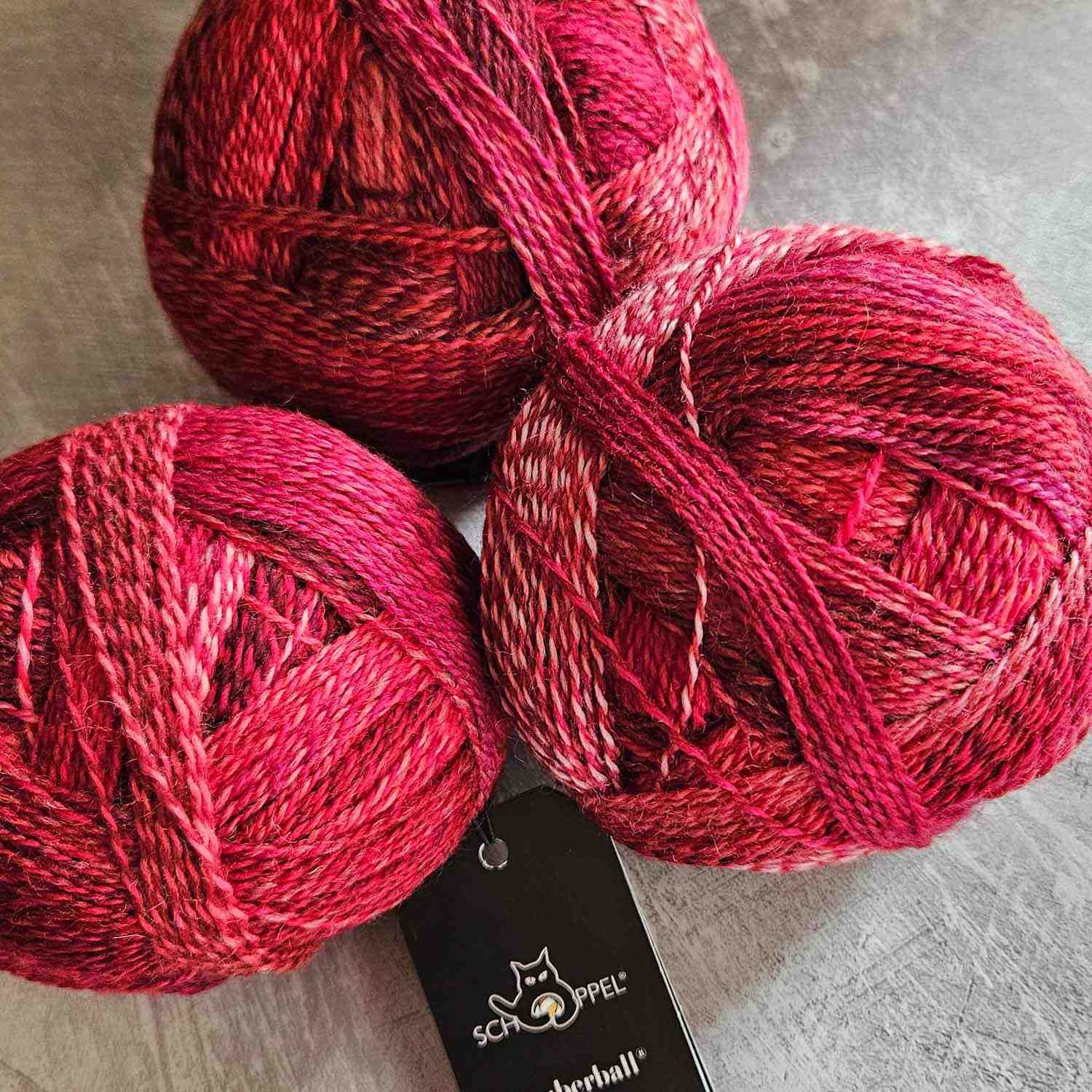 Crazy Zauberball yarn 100g - Red Suit 2620