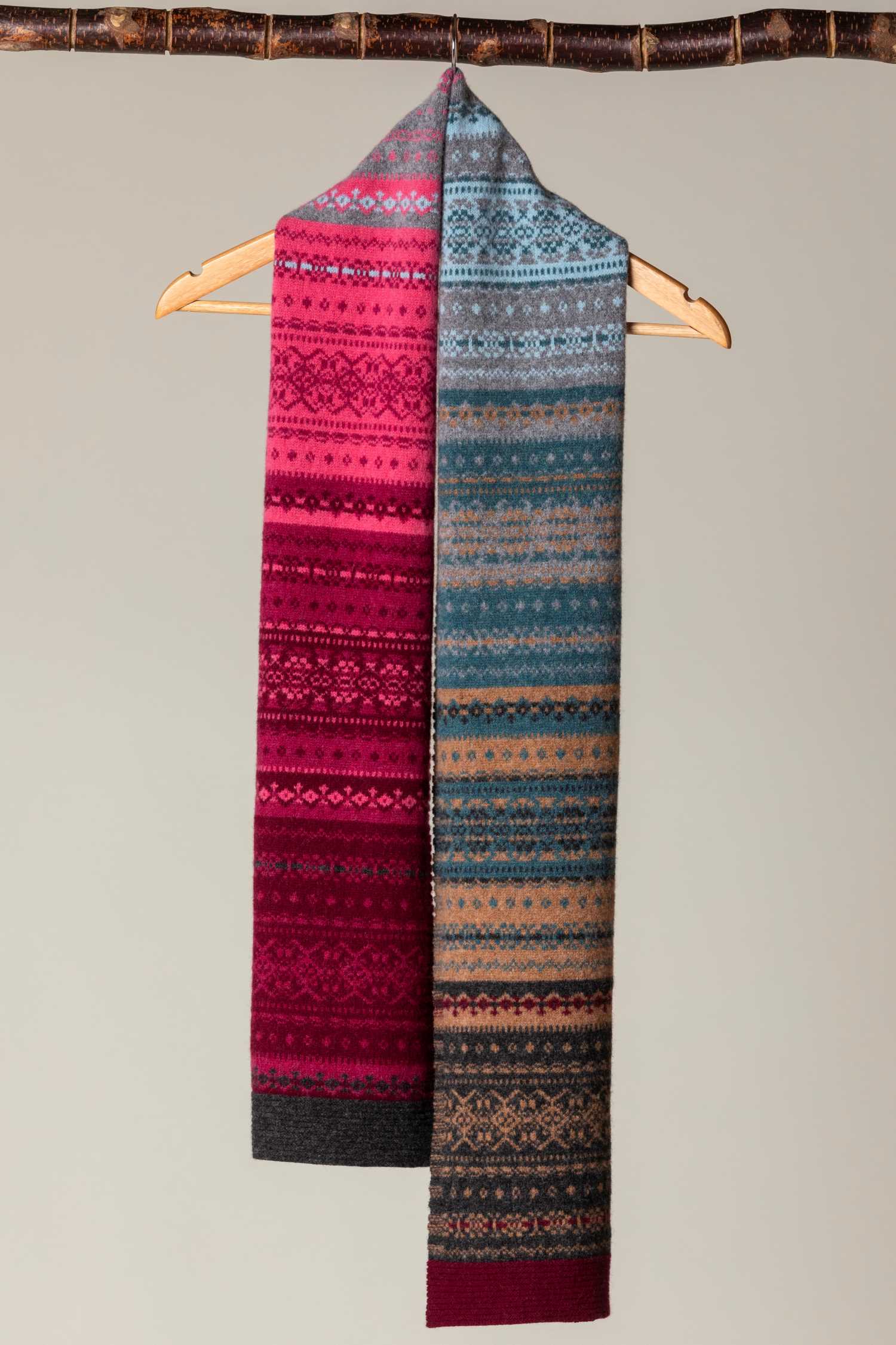 Eribe Alloa Fairisle Scarf - Velvet