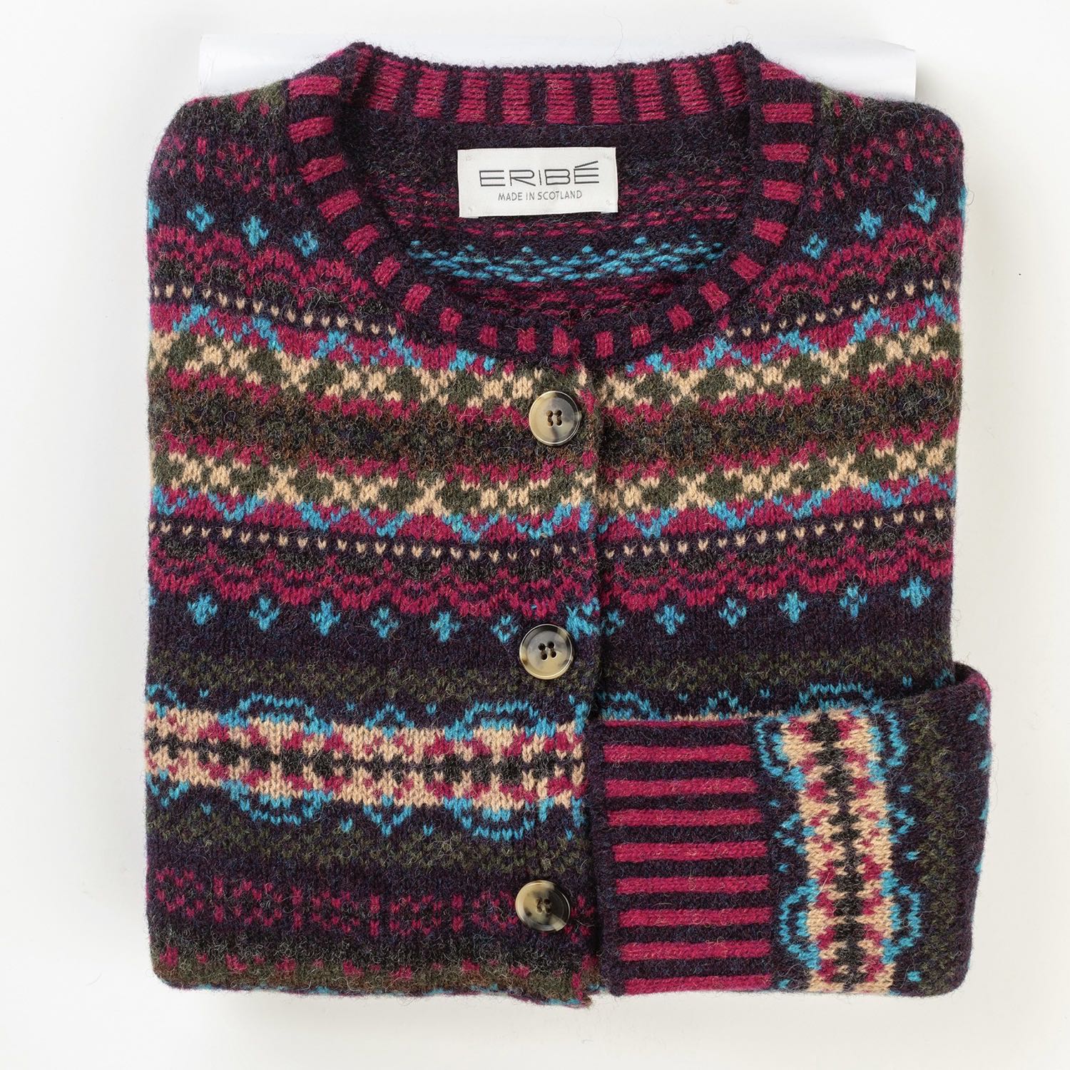 Eribe Westray Fairisle Cardigan Elderberry