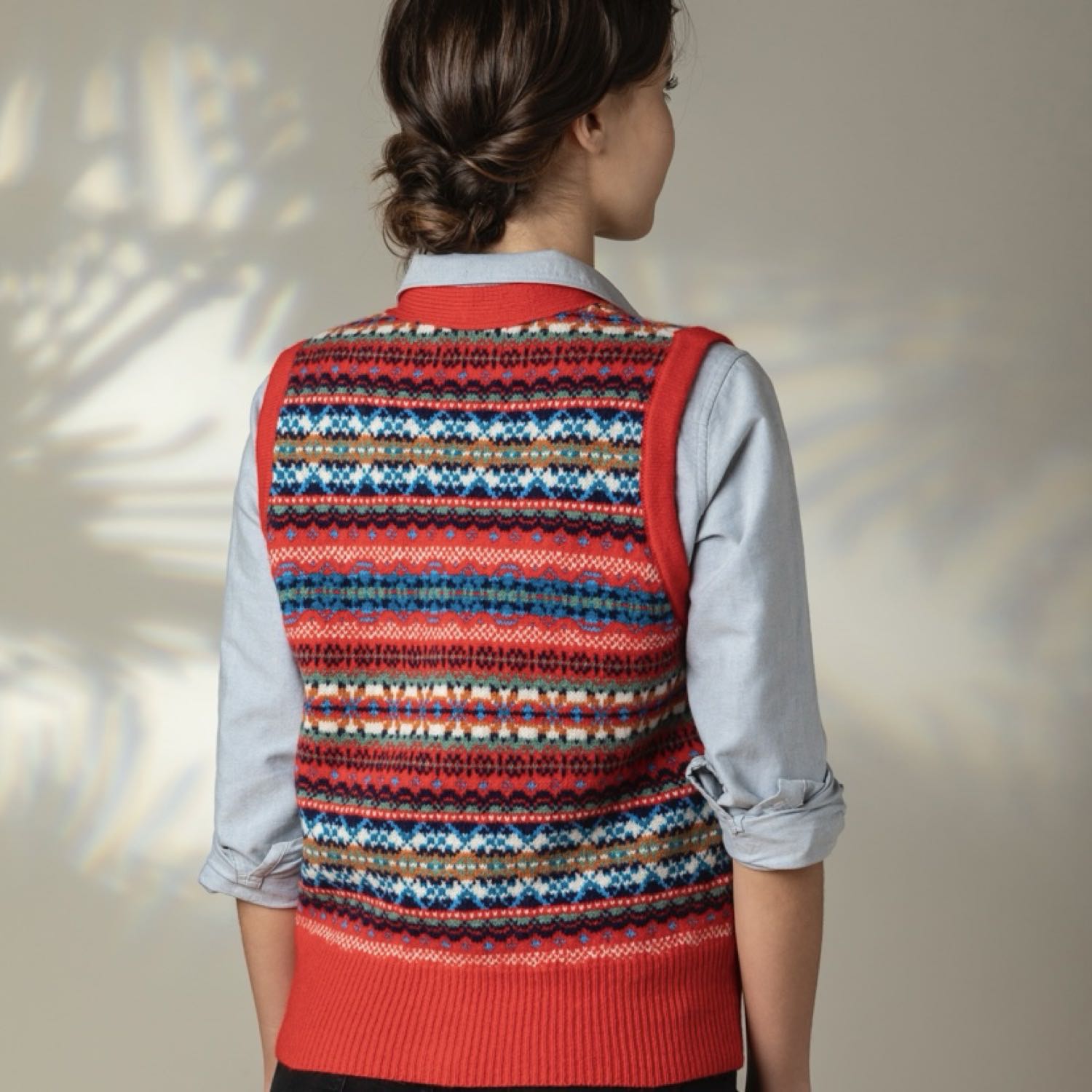 Eribe Kinross Fairisle Waistcoat Onyx