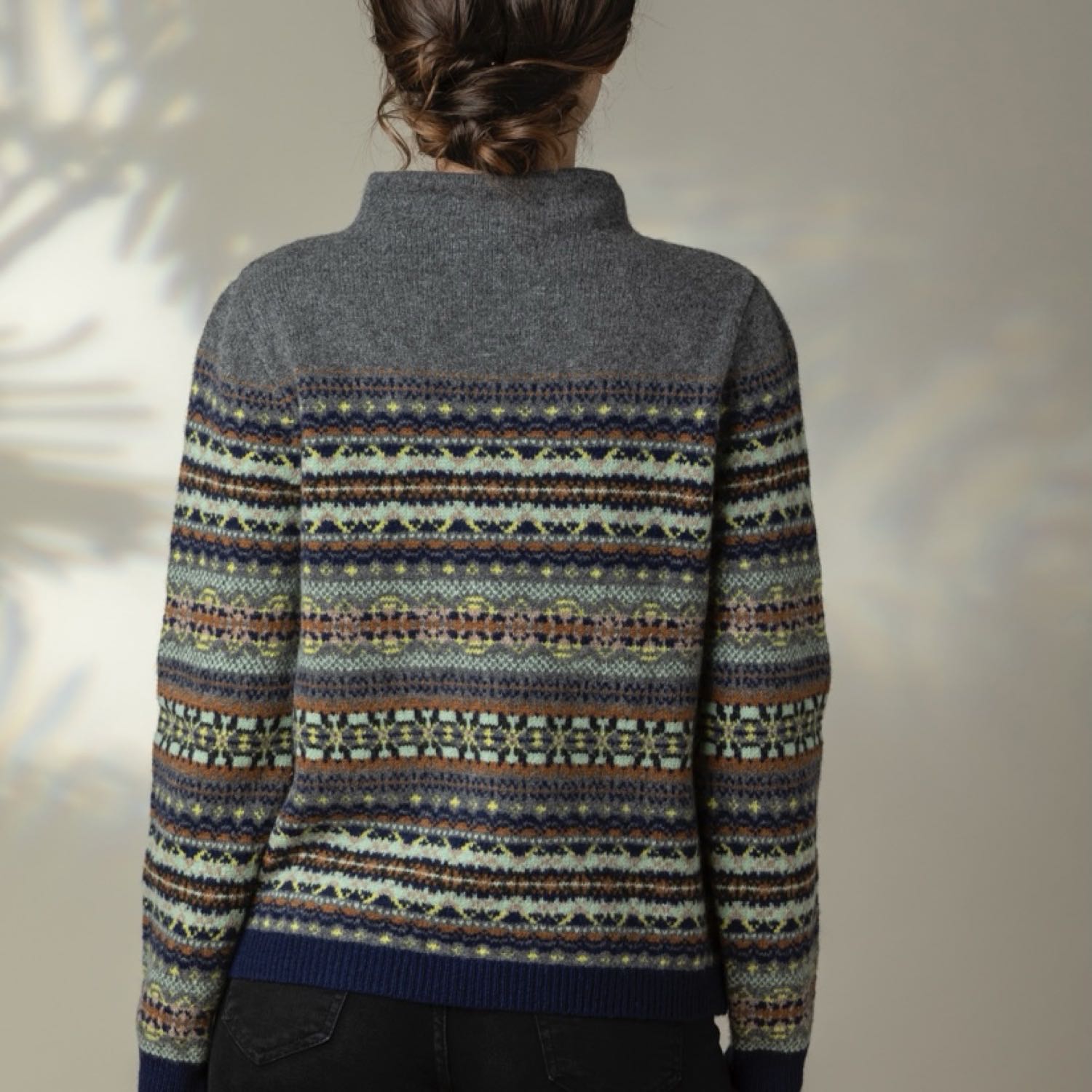 Eribe Kinross Fair Isle High Neck Sweater Garnet