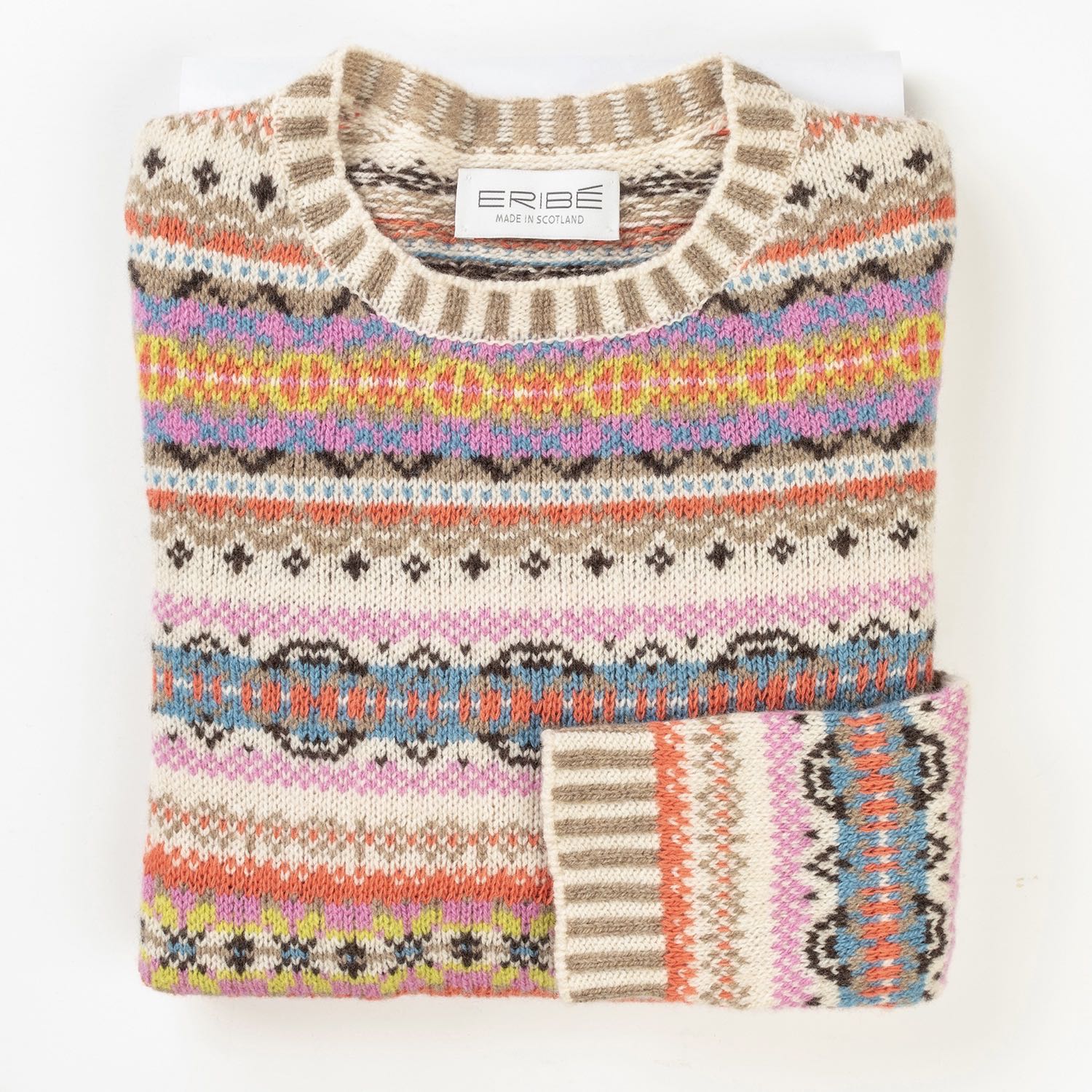 Eribe Kinross Fairisle Jumper in Coral