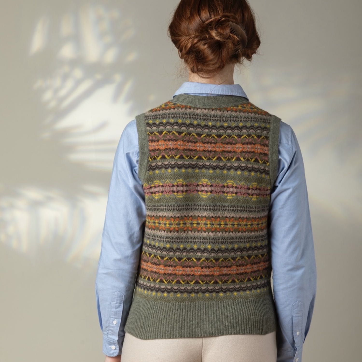 Eribe Kinross Fairisle Waistcoat in Agate