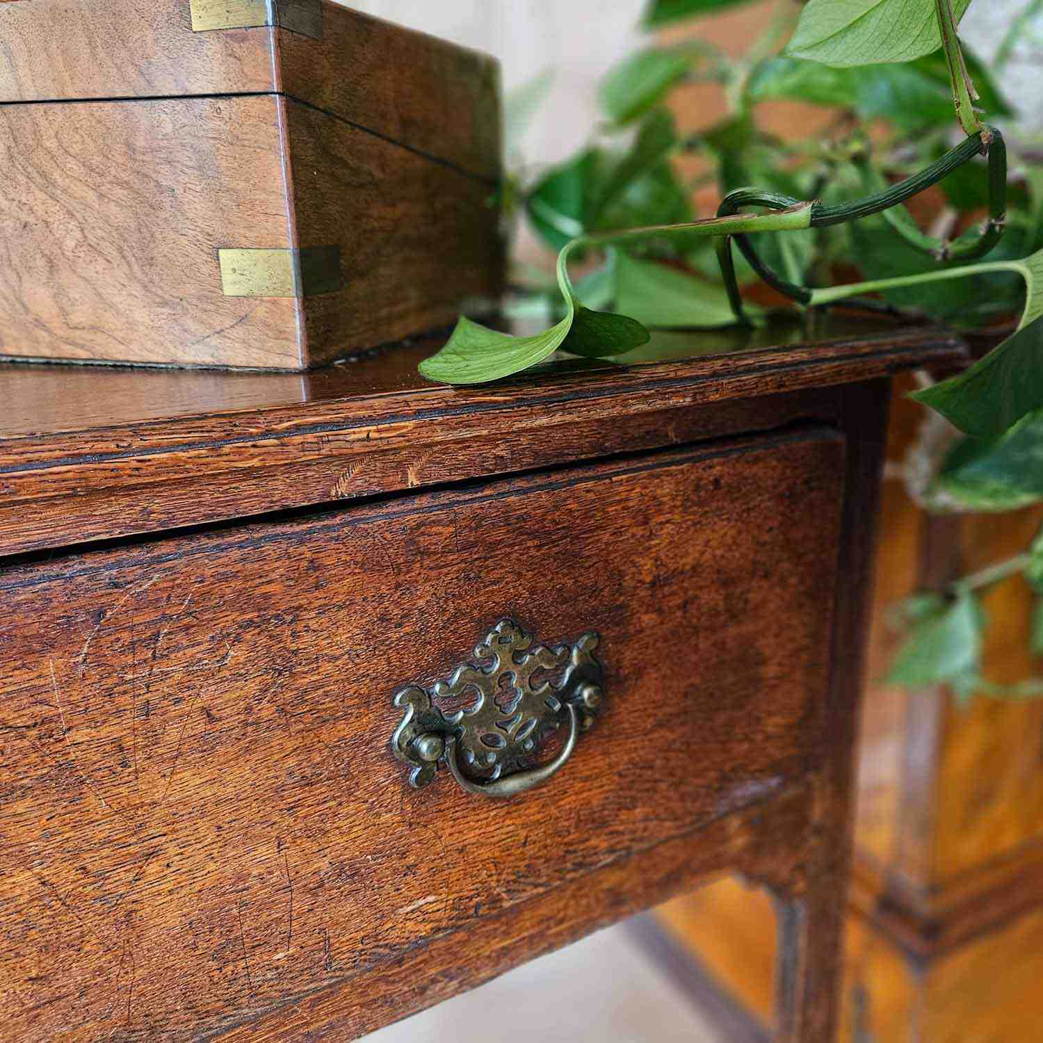 Antique Early Georgian Oak Side Table