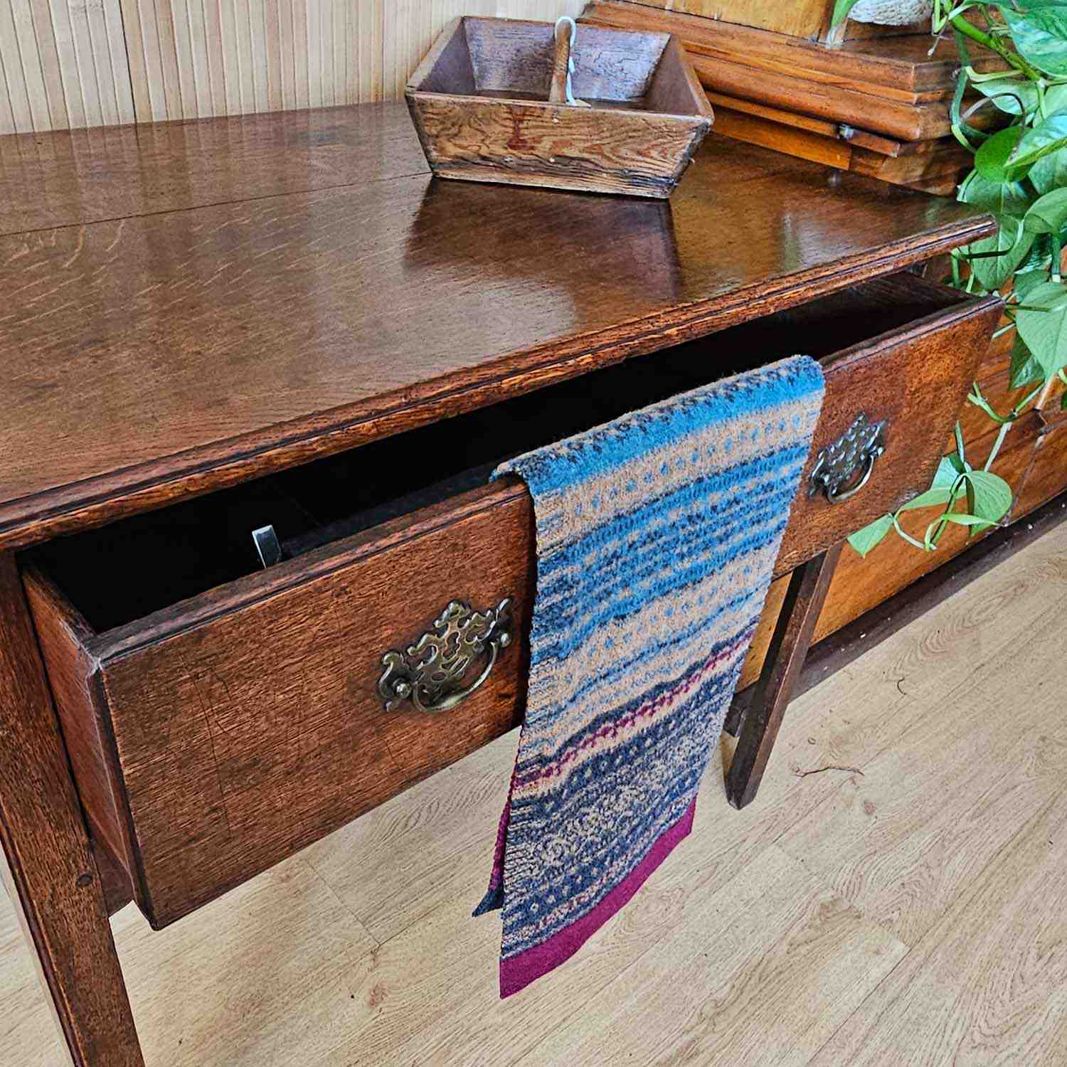 Antique Early Georgian Oak Side Table