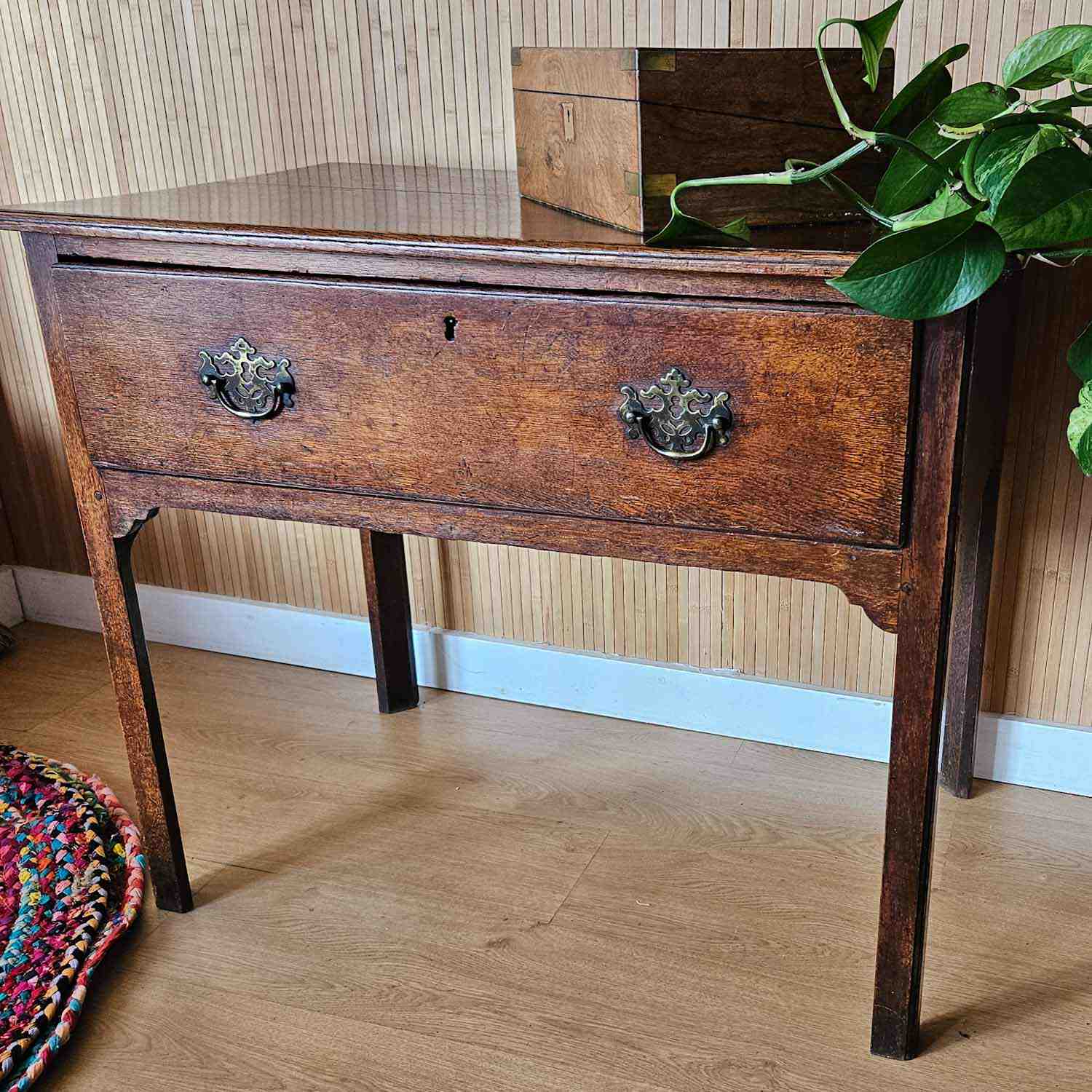 Antique Early Georgian Oak Side Table