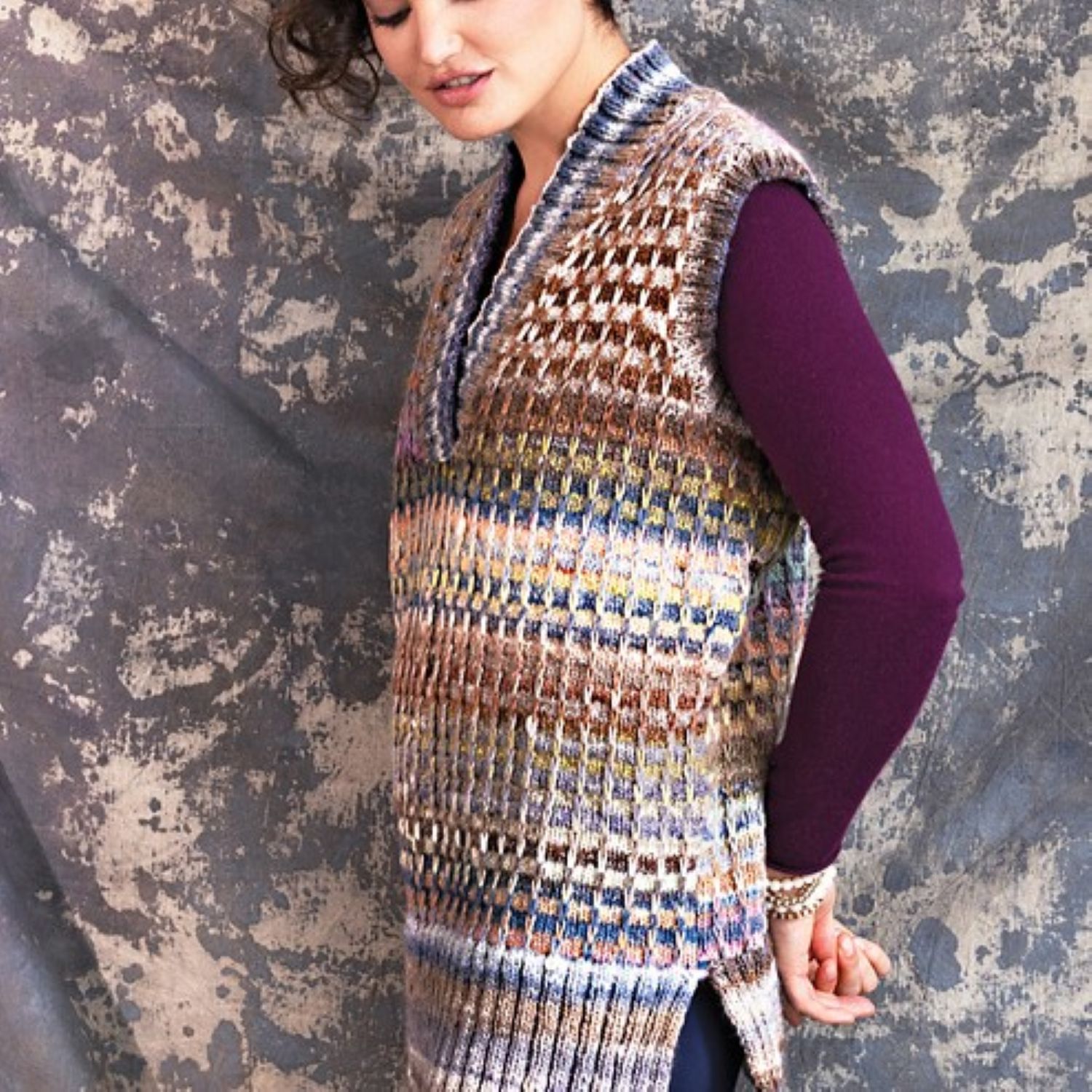 Noro Zaria Vest knitting kit with Rittou yarn