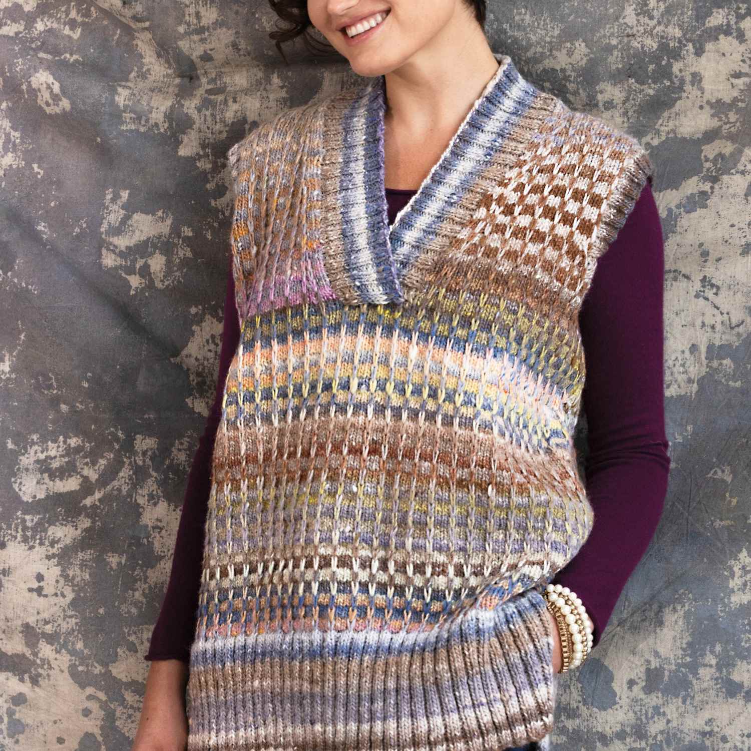 Noro Zaria Vest knitting kit with Rittou yarn